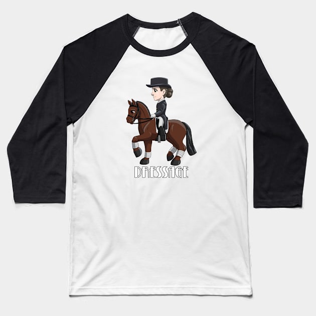 Cute Little Dressage Rider Baseball T-Shirt by lizstaley